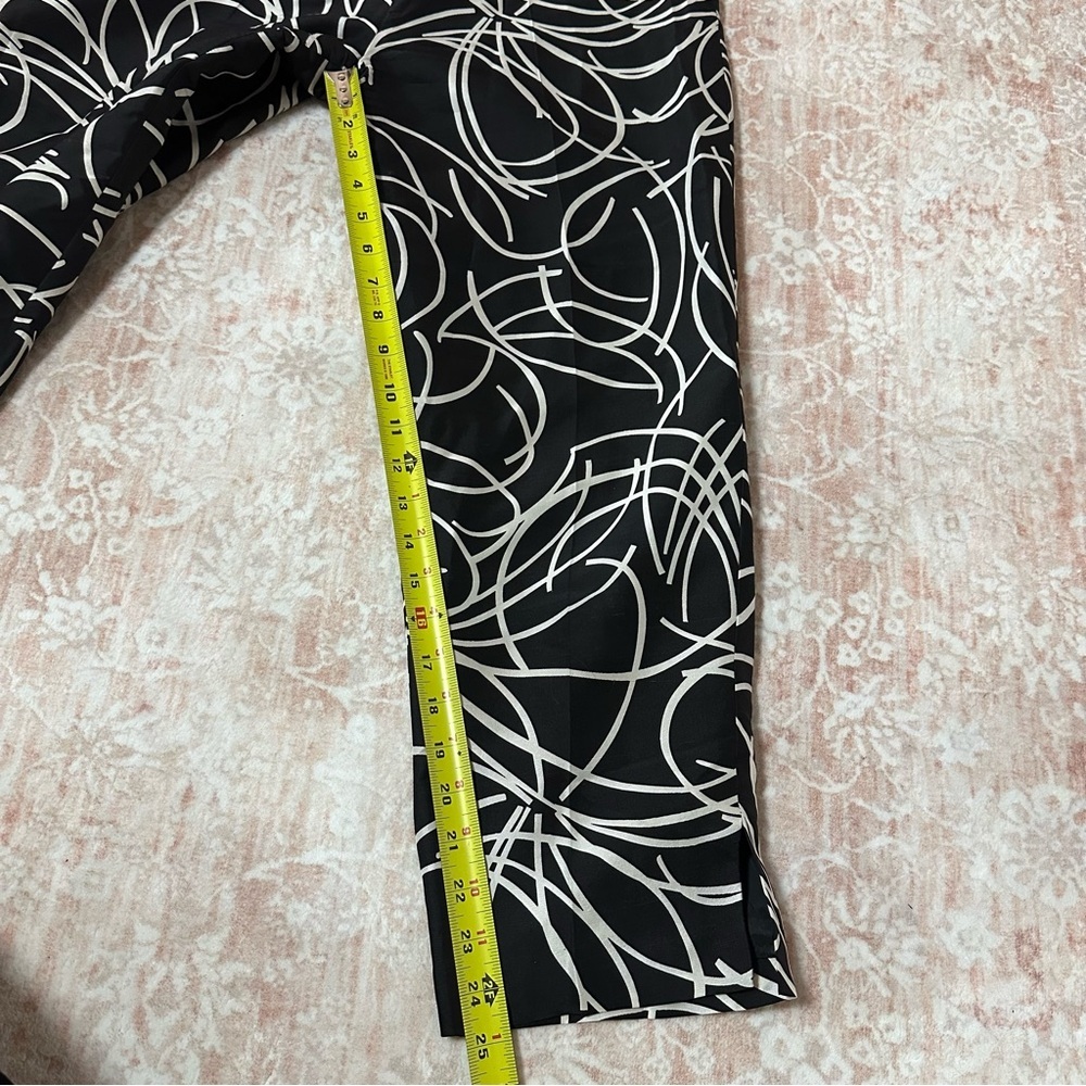 Vintage 100% Silk High Waisted Patterned Capri Pants - Picture 7 of 8